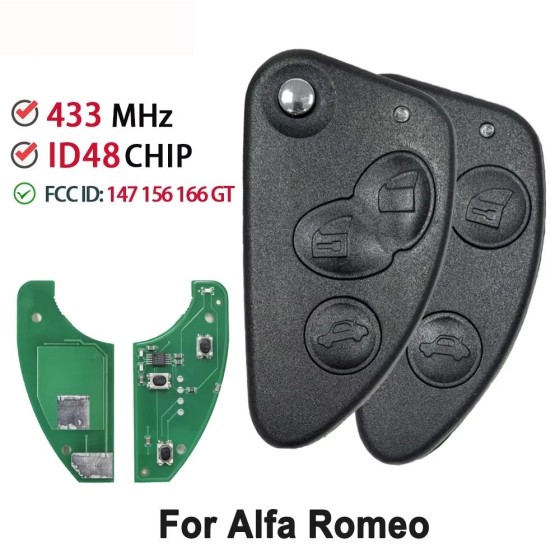 433MHz ID48 Chip for Alfa Romeo 147 156 166 GT (2/3 Button)