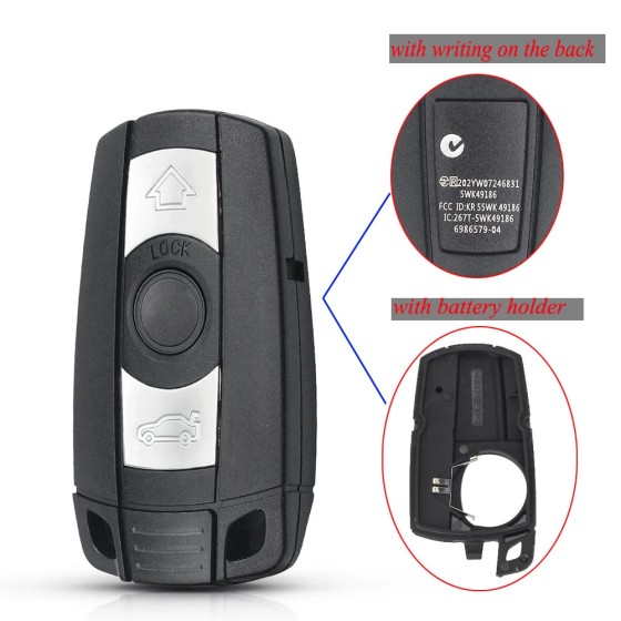 3 Button Remote Key Case with battery hold with word/no word(No logo/With logo)