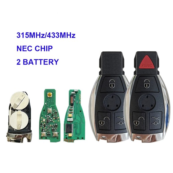 Benz 3/4Buttons NEC BGA BE 433mhz 2 battery(KYDZ) (No logo/With logo)