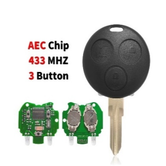 3 Button Remote Key AEC Chip 433Mhz with 2 Infrared Lights for Mercedes Benz Smart Fortwo Forfour Roadster City Passion