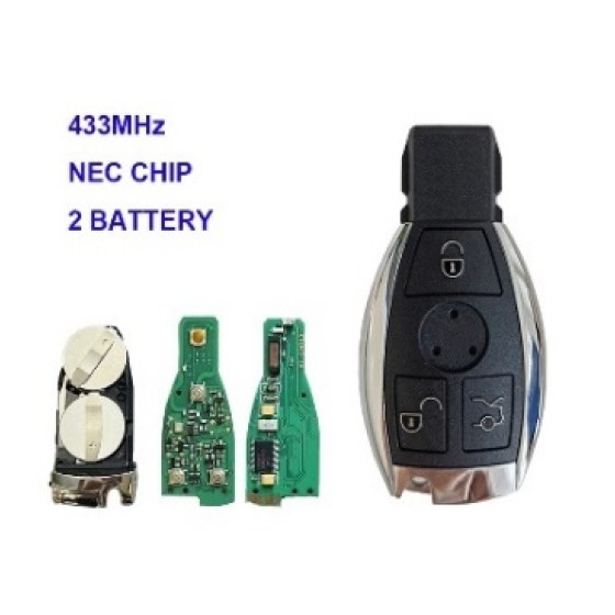 3/3+1 Buttons 2 Battery 315/433MHz NEC Chip Remote Key For Mercedes Benz