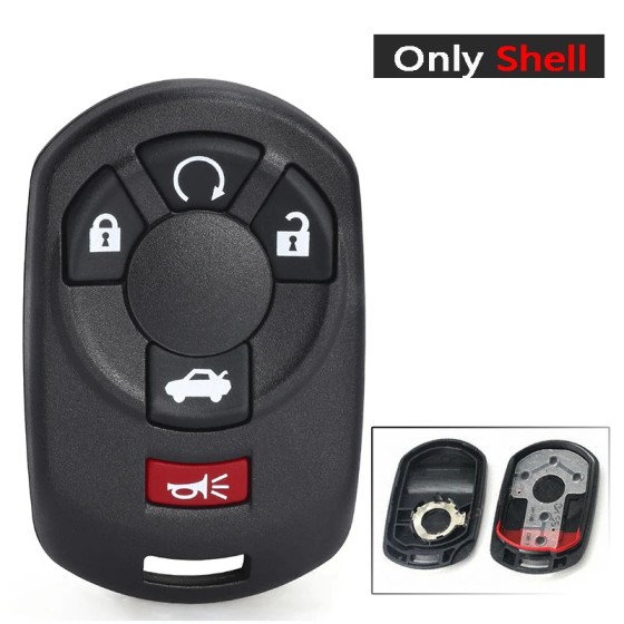 Replacement Keyless Entry Remote Car Key Shell Case Housing With 5 Buttons - FOB for Cadillac STS 2005 2006 2007