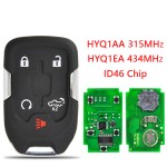 Chevrolet smart key 4+1 Buttons(Pickup)  46 Chip HYQ1AA/HYQ1EA(315/433 Mhz)(No logo/Chevrolet logo/GMC logo)