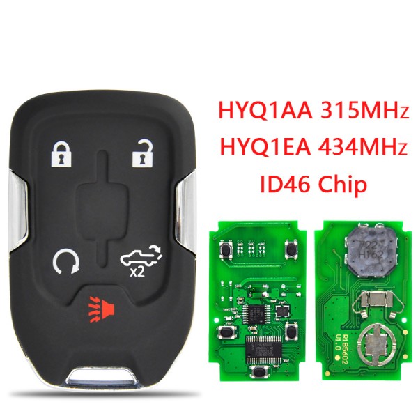 Chevrolet smart key 4+1 Buttons(Pickup)  46 Chip HYQ1AA/HYQ1EA(315/433 Mhz)(No logo/Chevrolet logo/GMC logo)