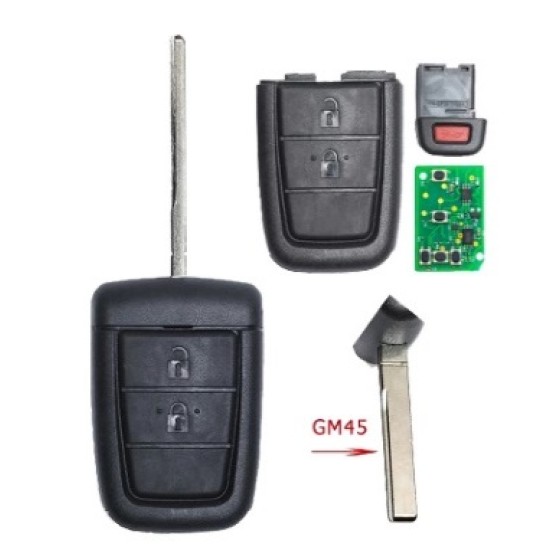 Remote Control Car Key - 2+1/3+1/4+1 Buttons 433MHz ID46 Chip GM45 Blade - FOB for Holden VE Commodore 2006 - 2013