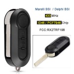 Fiat 2 Button 433MHz ID46 Chip RX2TRF198 Delphi BSI/Marelli BSI (No logo/With logo)