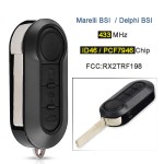 Fiat 3 Button 433MHz ID46 Chip RX2TRF198 Delphi BSI/Marelli BSI (No logo/With logo)