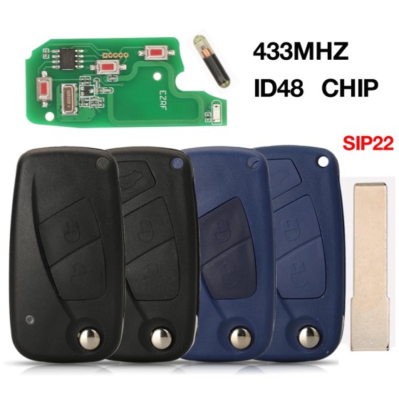2/3 Buttons 433MHZ ID48 grass Chip SIP22 Blade(Black/Blue)(No logo/With logo)