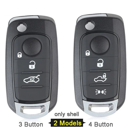 3/4 Button Flip Folding Remote Key Shell Case (No logo/With logo)
