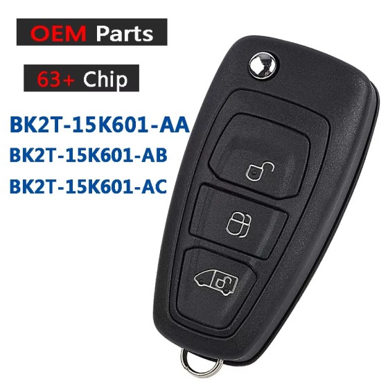 Ford 3 Buttons 434MHz 63+/49 Chip BK2T-15K601-AA/ AB/ AC (With logo)(Original)