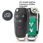Ford 2+1/3+1 Buttons 315MHz ID49 FCC: N5F-A08TA(No logo/With logo)
