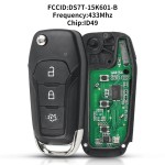 Ford 2/3 Buttons 433MHz ID49 Chip EB3T-15K601-BA (No logo/With logo)