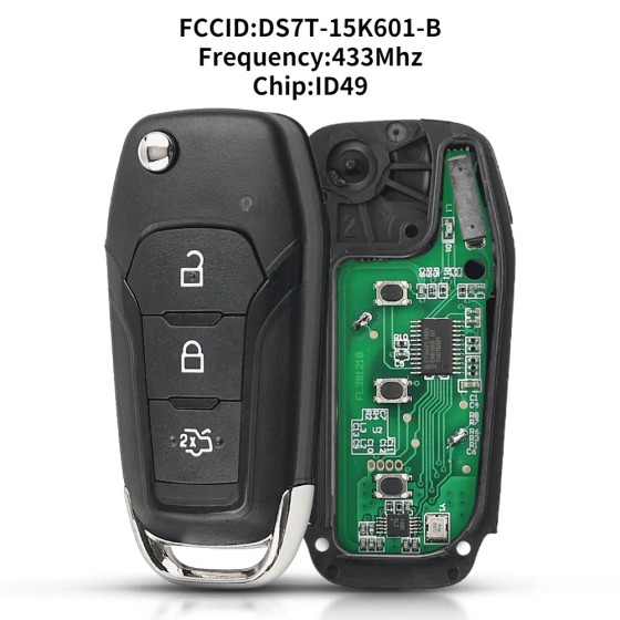 Ford 2/3 Buttons 433MHz ID49 Chip EB3T-15K601-BA (No logo/With logo)