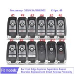 Ford 3+1/4+1/4/2/3/2+1 Buttons Smart Car Key Shell (No logo/With logo)