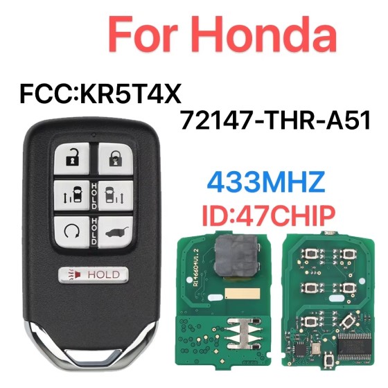 Honda Odyssey 433.92MHz ID47 Chip  KR5T4X  72147-THR-A61