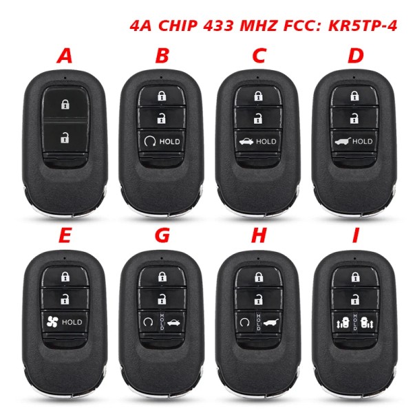 Honda New 434MHZ 4A Chip FCC ID KR5TP-4