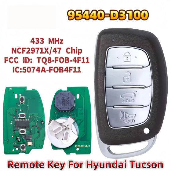 2016-2017 Hyundai Tucson / 4-Button Smart Key / TQ8-FOB-4F07 PN: 95440-D3100NNA