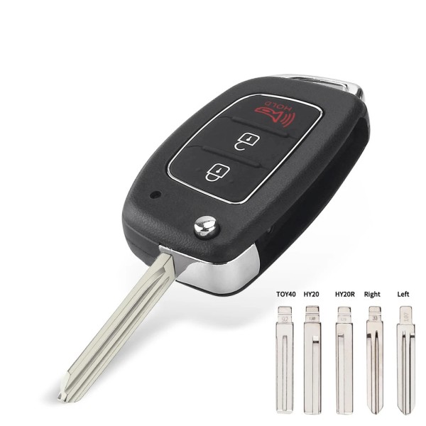 Hyundai 2+1 Buttons case Left/TOY40/HY20R/HY20/Right blade(No logo/With logo)