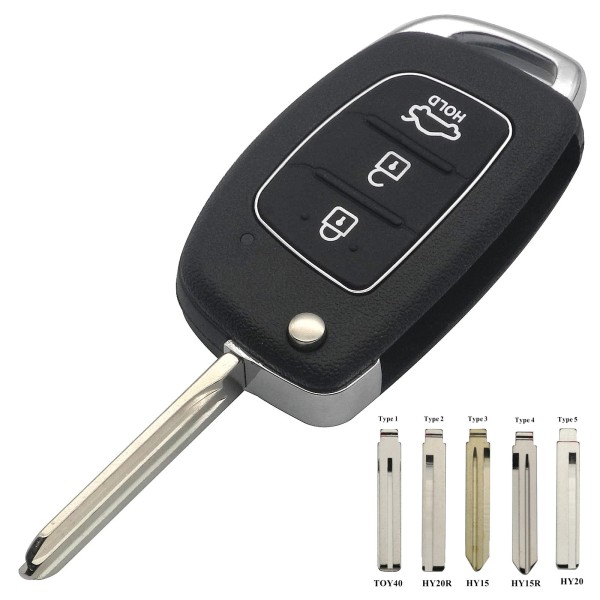 Hyundai 3 Buttons case TOY40/HY20R/HY15/HY15R/HY20(No logo/With logo)