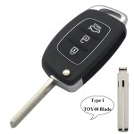 Hyundai 3 Buttons case TOY40/HY20R/HY15/HY15R/HY20(No logo/With logo)