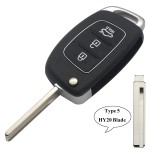 Hyundai 3 Buttons case TOY40/HY20R/HY15/HY15R/HY20(No logo/With logo)