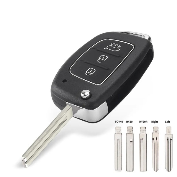 Hyundai 3 Buttons case SUV TOY40/HY20R/HY20/Left/Right Blade(No logo/With logo)
