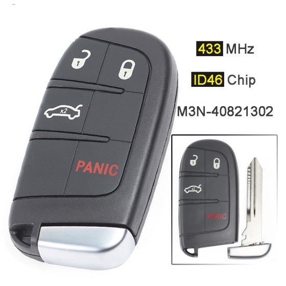 3Plus1 BT 433MHz ID46 Chip M3N-40821302 Blade Y159 (No logo/Chrysler logo/Dodge logo/Jeep logo)