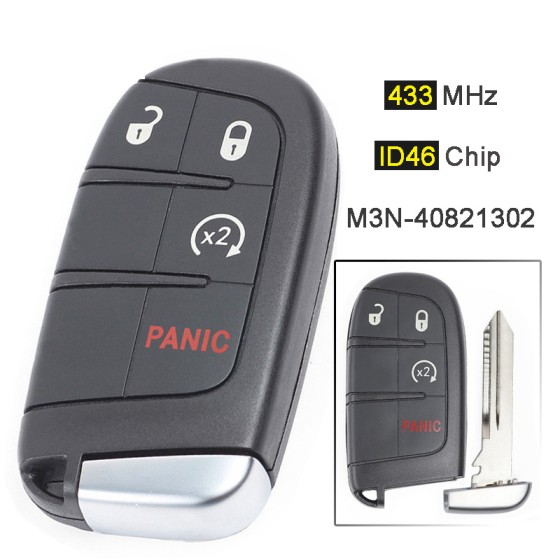 3Plus1 Start BT 433MHz ID46 Chip M3N-40821302 Blade Y159 (No logo/Chrysler logo/Dodge logo/Jeep logo)