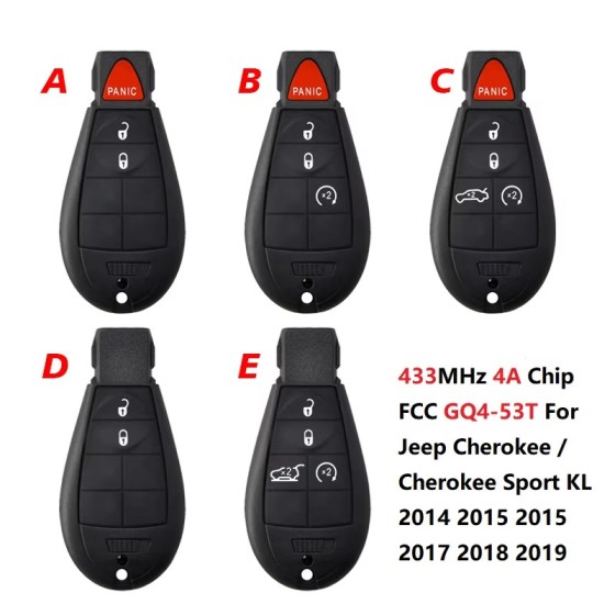 FCC GQ4-53T PCF7961M 4A Chip for Jeep Cherokee 433MHz(No logo/With logo)