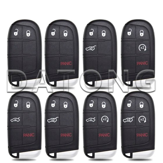 Jeep 2/2+1/3/3+1/4+1BT Smart Remote Key Shell(No logo/Chrysler logo/Dodge logo/Jeep logo)