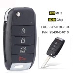 Kia Optima 433MHz 4D60 Chip P/N: 95430-D4010 FCC ID: SY5JFRGE04(No logo/With logo)