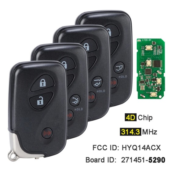 Smart Card 2+1/3 Buttons 314.3MHz HYQ14ACX Board: 271451-5290