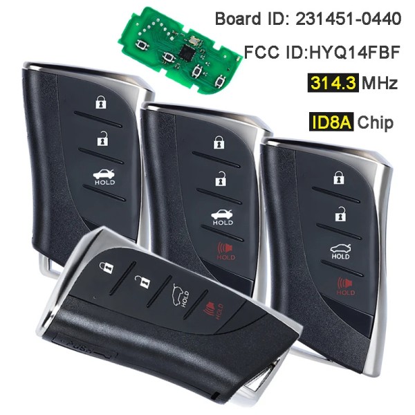 3/3+1 Buttons Smart Card 314.3MHz HYQ14FBF Board: 231451-0440(No logo/With logo)