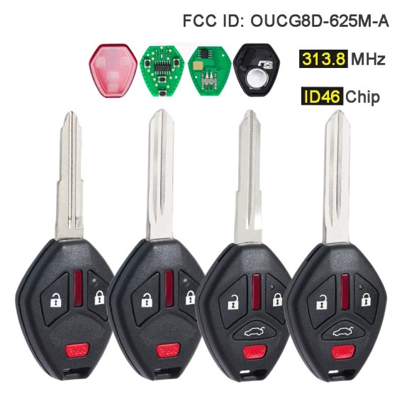 OUCG8D-625M-A 2+1/3+1 Buttons 313.8MHz ID46 Chip  Remote Car Key Fob Right/Left Blade