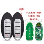 Nisan 4+1 Buttons Sedan/SUV KR5TXN4 4A Chip 433.92FSK S180144803 (No logo/With logo)