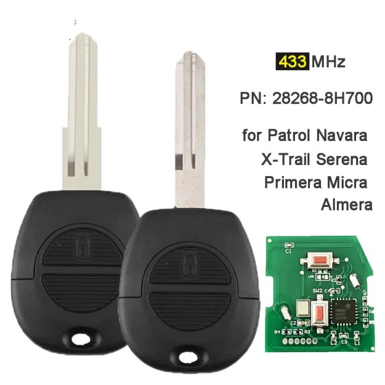 2 Button 433MHz No Chip P/N: 28268-8H700 Remote Car Key A32/A33