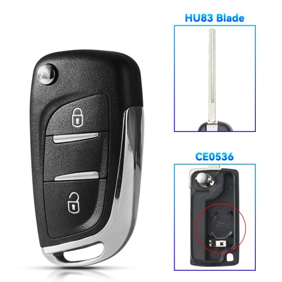 2 /3 Buttons Modified Car Key For Citroen