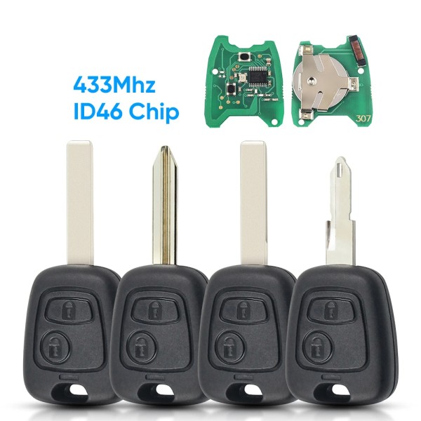 Remote Car Key 433mhz ID46 For Peugeot