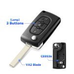 Car Key Case Lamp Buttons for Peugeot