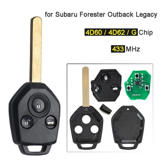 3 Button Remote Key Fob key 433MHz 4D60 Chip(No logo/With logo)