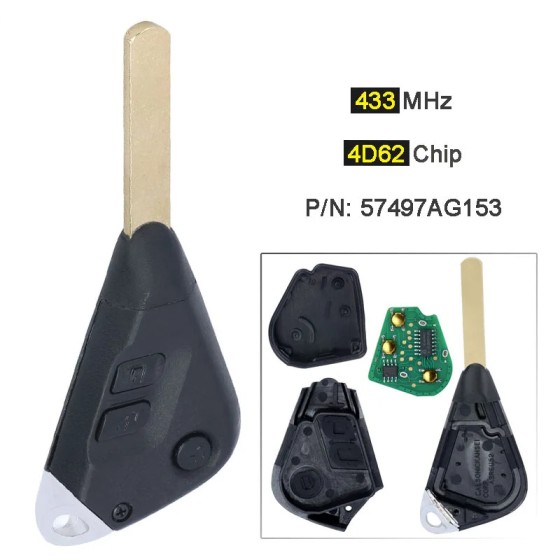 433MHz 4D62 Chip P/N: 57497AG153 Remote Key Fob for Subaru