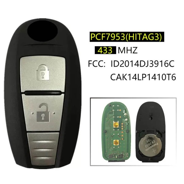Suzuki ignis 2 buttons 433mhz ID47  CMIIT 14LP1410T6(With logo)