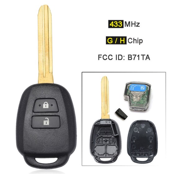 TOY 2 Buttons 433MHz B71TA 89070-0D580 433mhz (without Chip/G Chip/8A Chip)(With logo)