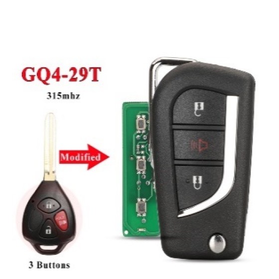 2+1/3+1 BT GQ4-29T Modified Flip Remote Car Key Fob G/67 Chip 315MHZ