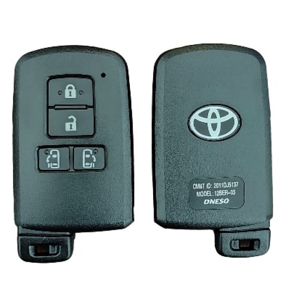Toyota smart key shell 4 Buttons Black(use aftermareket pcb)(No logo/With logo)