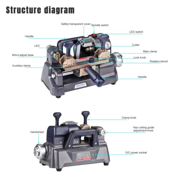 Xhorse Dolphin XP008 XP-008 Key Cutting Machine Mini Mechanical for Special Bit/ Double Bit Keys