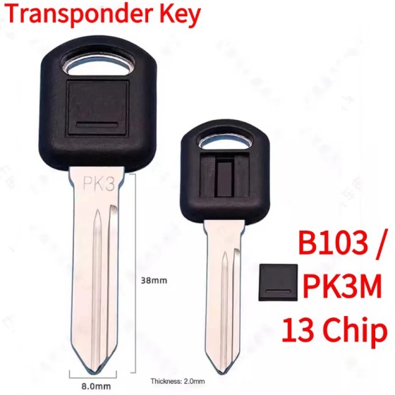000-2003 GM Pontiac - B103 / PK3M Transponder Key (13 Chip)