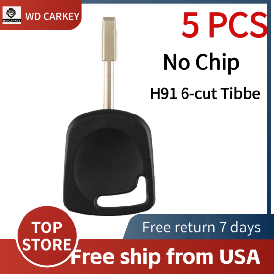 2004-2013 Jaguar / Ford Transit Connect H91 6-cut Tibbe Transponder Key SHELL (No Chip)